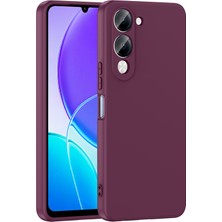İ She Vivo Y04 Kılıf Yumuşak Doku ve Kadife Dolgulu Clay Premium Silikon Kapak