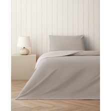 English Home Plain Pamuk Tek Kişilik Nevresim Takımı 160X220 cm Taş Rengi-Ekru