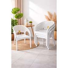 Ziynet Home 4 Adet Regnum Bahçe Balkon Sandalyesi 4 Adet Rattan Desenli Sandalye Kalite Koltuk Rahatlığı