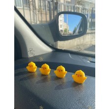 Kariyer Mini Civciv Araç İçi Süsü 2 Adet Plastik Malzemeden Sevimli Dekoratif Figürler