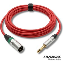 AUDIOX Platinum Series Jak Xlr Erkek Kablo 6.3 mm Mono Gitar Klavye Mikser Enstrüman Kablosu