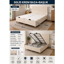 Evitaç Solid Çift Kişilik Baza Başlık Seti 140X190