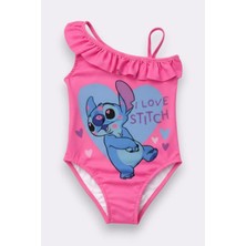 Cg Kids Stitch Fırfır Detaylı Askılı Kız Çocuk Mayo Kini