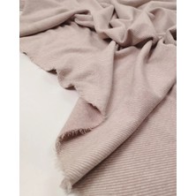 Kumaş Parça Pembe Ekru Diagonal Desenli Jakarlı Interlok Kumaş Yumuşacık Esnek Hırkalık & Kazaklık En: 140CM