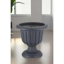 Empressco 6 Litre Nergiz Plastik Saksı 30CM Antrasit Gri, Dayanıklı ve Şık Tasarım