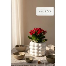 Empressco Modern Bohem Beton Saksı, Iskandinav Tarzı, 12X12 Cm, Şık ve Dayanıklı