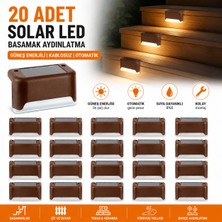 Al-tech Bilişim 20'li Set Solar Merdiven Lambası IP44 Su Geçirmez Bahçe Çit Duvar Aydınlatma LED Işık