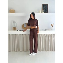 Gugus Yazlık Takım - Alt Üst Kadın Dokulu Kumaş -Baggy Pantolon + Salaş Üst