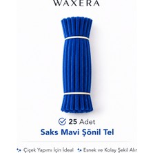 Waxera Saks Mavi Şönil Tel 25 Adet 30 cm | Kendin Yap Çiçek ve Hobi Tasarım Malzemesi