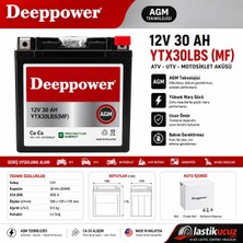 Deeppower 12V 30AH YTX30BLS (Mf) Atv-Utv Aküsüdür