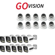 Go Vision 20 Adet Ip Güvenlik Kamerası - 5mp Dış Mekan Kamera, 3.6mm Lens, Poe, Warm LED Gece Görüşlü