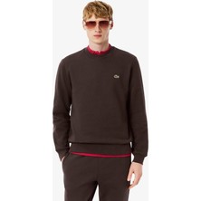 Lacoste Men's Classic Fit Şardonsuz Bisiklet Yaka Sweatshirt Kahverengi