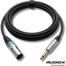 AUDIOX Platinum Series Jak Xlr Erkek Kablo 6.3 mm Mono Gitar Klavye Mikser Enstrüman Kablosu