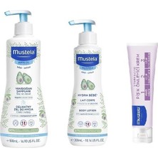 Mustela Yenidoğan Bebek Bakım Seti (500ml.Şam+300ml.Nem+100ml.Pişik Kremi)