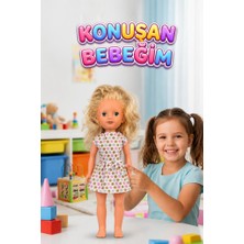 Farbu Oyuncak Alya Türkçe Konuşan Etkileşimli Eğitici Oyuncak Bebek – 40 cm Kafası ve Kolları Et Bebek