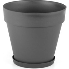 Empressco Şık Siyah Dekoratif Yalı Saksı 6 Litre, Huzurlu Bahçe ve Iç Mekan Şıklığı