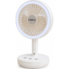 Hepu HP-F888 Şarjlı Katlanabilir Masaüstü Fan 4000MAH LED Işıklı