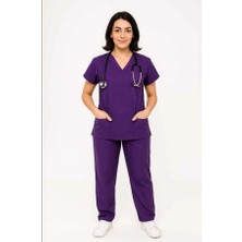 Pique Dr-1 Hemşire Takım Forma Unisex Yarasa Kol Hemşire ve Doktor Forması Takımı Scrubs