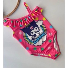 Cg Kids Kuromi Fırfır Detaylı Askılı Kız Çocuk Mayo Kini