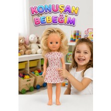 Farbu Oyuncak Alya Türkçe Konuşan Etkileşimli Eğitici Oyuncak Bebek – 40 cm Kafası ve Kolları Et Bebek