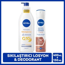 Nivea Q10 Sıkılaştırıcı Vücut Losyonu 200ml Ve Kadın Sprey Deodorant Derma Control Clinical 150ml, C Vitamini