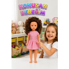 Farbu Oyuncak Alya Türkçe Konuşan Etkileşimli Eğitici Oyuncak Bebek – 40 cm Kafası ve Kolları Et Bebek