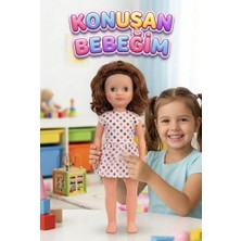 Farbu Oyuncak Alya Türkçe Konuşan Etkileşimli Eğitici Oyuncak Bebek – 40 cm Kafası ve Kolları Et Bebek