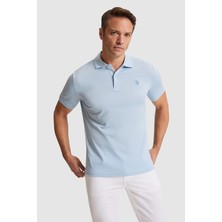 U.S. Polo Assn. Erkek Açık Mavi Regular Fit Polo Yaka Basic Tişört 50324938-VR003