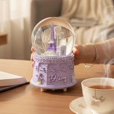 Keyfim Shop Paris Temalı Orta Boy Işıklı Müzikli Kar Küresi