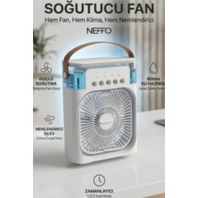 Blue Team Bf-07 Taşınabilir Beyaz Masa Üstü Rgb LED Işıklı Soğutucu Buzlu Fan