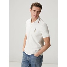 Kırık Beyaz Comfort Fit Clubby Pike Polo T-Shirt