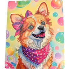 İğne İzi Hı Stone 5d Elmas Taş Işleme Kiti Tablo 21X25 cm Köpek Desenli
