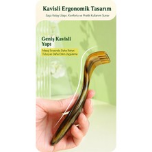 Sorendy Sığır Boynuzu Meridyen Masaj Tarağı Kafa Derisi Şakak Boyun Omuz Masaj Aparatı KT-166 Boynuz