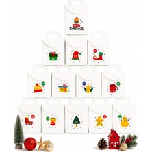 Repro Design Beyaz Yılbaşı Advent Calendar 13 Adet Boş Hediye Kutusu Seti 10X15X5,5 cm – Mini Sürpriz Kutular