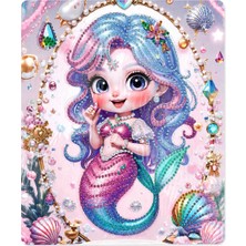 İğne İzi Hı Stone 5d Elmas Taş Işleme Kiti Tablo 21X25 cm Denizkızı Mermaid Desenli