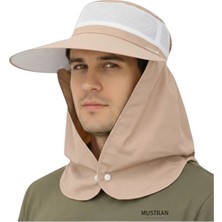 Mustran Unisex Güneş Korumalı Geniş Siperli Ense Korumalı Yazlık Güneş Şapkası Plaj Tarla Günlük Yürüyüş