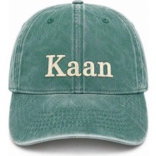 Tesbihane Isme Özel Nakışlı Haki Vintage Stil Eskitme Kumaş Ayarlanabilir Unisex Beyzbol Şapkası