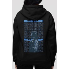 Sevbano Tasarım Billie Eilish Şarkıcı Sırt Baskılı Unisex Oversize Penye Hoodie
