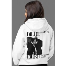 Sevbano Billie Eilish Hit Me Hard And Soft Şarkıcı Sırt Baskılı Unisex Oversize Penye Hoodie