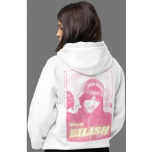 Sevbano Billie Eilish Şarkıcı Sırt Baskılı Unisex Oversize Penye Hoodie