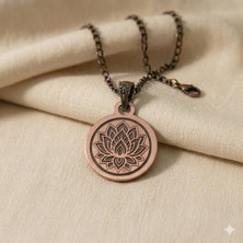 Zib Grips Velvet Copper Lotus Mandala Saf Bakır El Yapımı Boho Kolye Spiritüel Hediye Unisex
