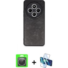 Pileli Store Pilelistore™ Redmi 14C Kılıf Kıvılcım Işık Serisi - Siyah 3D Antistatik Seramik Nano Ekran Koruyucu + Raze Metal Kamera Lens - Gs