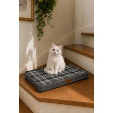 Bir Pati İzi Kedi ve Köpek Yer Minderi ve Matı Üst Kalite Yıkanabilir Kılıflı Fermuarlı 5 cm Süngerli Kaydırmaz Taban Kedi ve Köpek Yatağı
