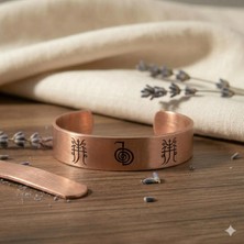 Zib Grips Velvet Copper Kutsal Reiki Sembolleri Saf Bakır El Yapımı Boho Bilezik Spiritüel Hediye Unisex