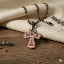 Zib Grips Velvet Copper Kelt Haçı Saf Bakır El Yapımı Boho Kolye Spiritüel Hediye Unisex