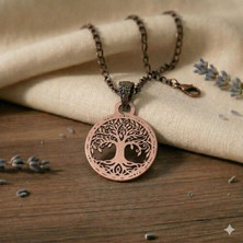 Zib Grips Velvet Copper Hayat Ağacı Saf Bakır El Yapımı Boho Kolye Spiritüel Hediye Unisex