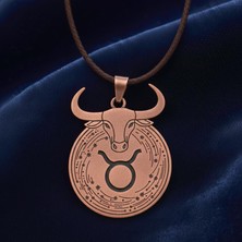 Zib Grips Velvet Copper Boğa Burcu Saf Bakır El Yapımı Boho Kolye Spiritüel Hediye Unisex