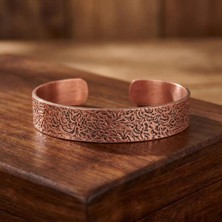 Zib Grips Velvet Copper Derin Toprak Dokusu Saf Bakır El Yapımı Boho Bilezik Spiritüel Hediye Unisex