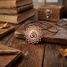 Zib Grips Velvet Copper Sahasrara Taç Çakra Om Saf Bakır El Yapımı Boho Kolye Spiritüel Hediye Unisex