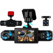 Al-tech Bilişim 4 Kameralı Araç Içi Kamera Full Hd 1080P Gece Görüşlü G-Sensörlü Döngüsel Kayıt Oto Kamera Sistemi